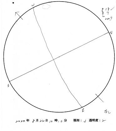 今日の黒点スケッチ(2020-08-22)