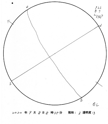 今日の黒点スケッチ(2020-09-08)